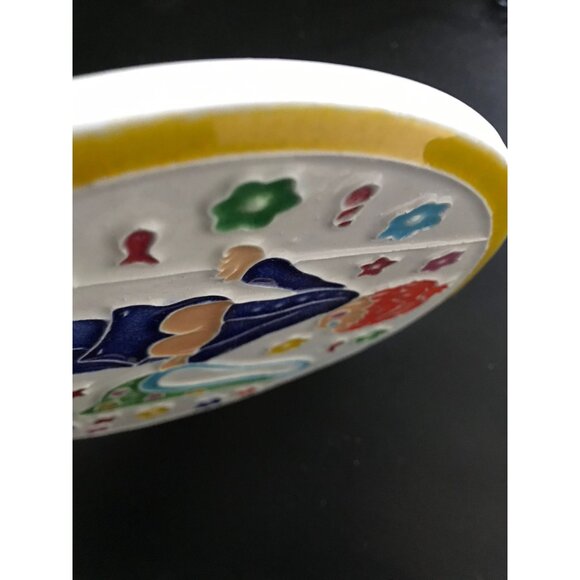 Vtg Creazioni Luciano Made In Italy Ceramic Tile Colorful Handmade Little Boy - Picture 5 of 10